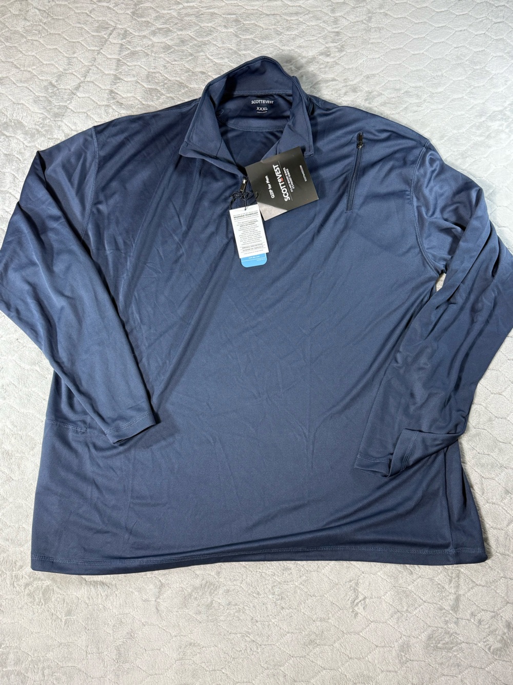 Scottevest QZip Wearable Tech‎ Quarter Zip Pullover Blue Gray 3XL NWT